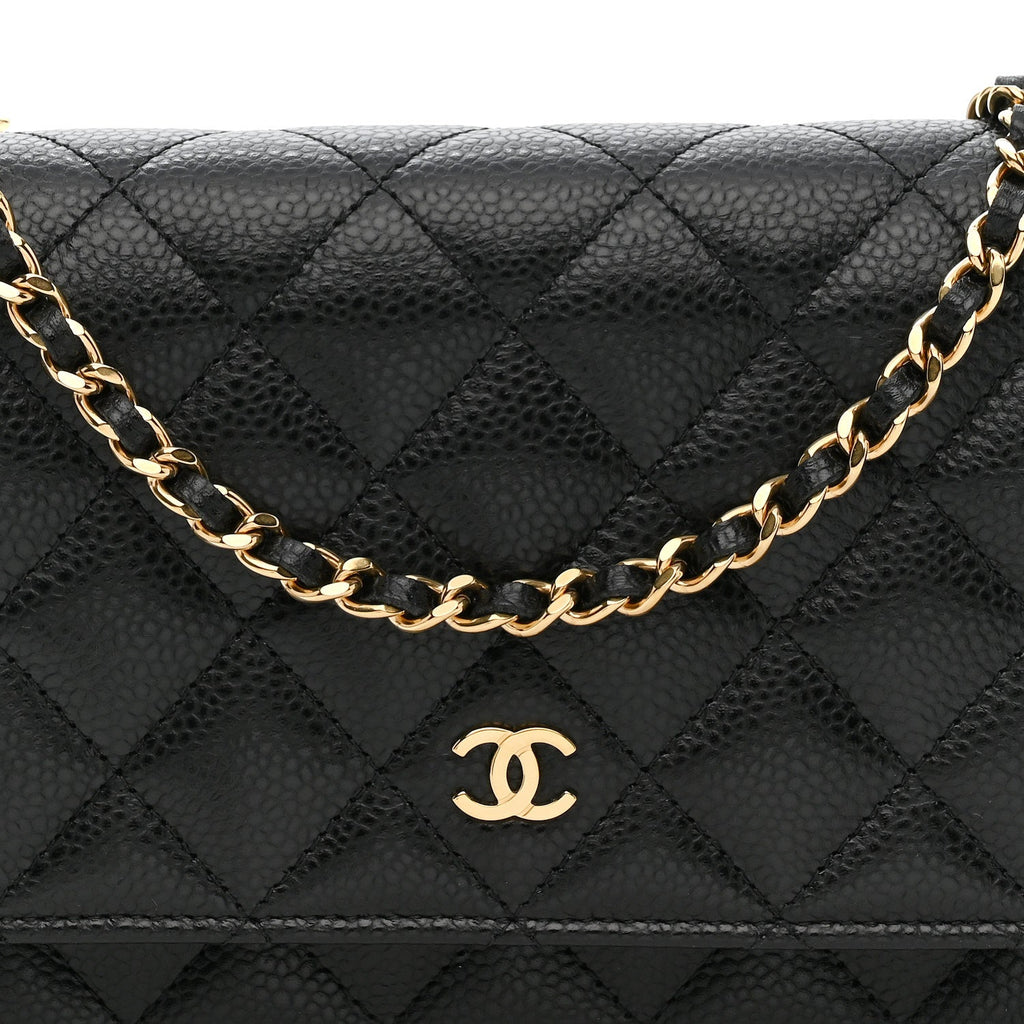 Chanel Caviar Quilted Wallet on Chain WOC Black