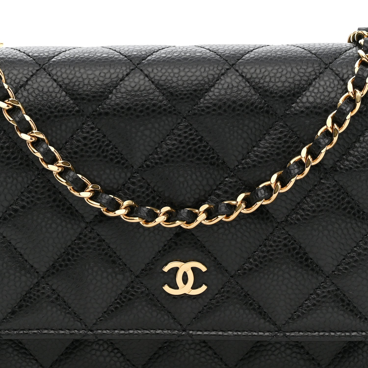 Chanel Caviar Quilted Wallet on Chain WOC Black