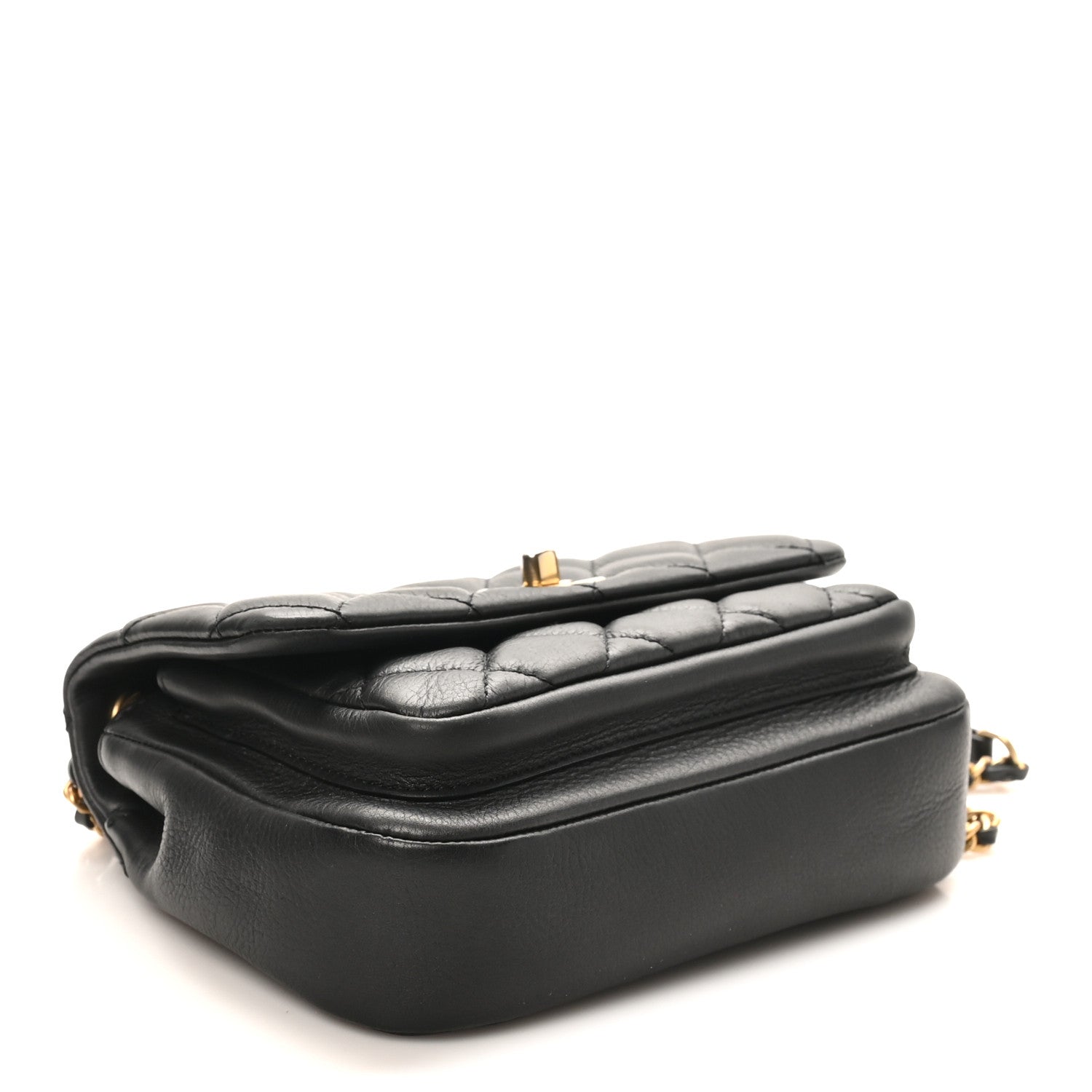 Chanel Calfskin Quilted Top Handle Flap Black
