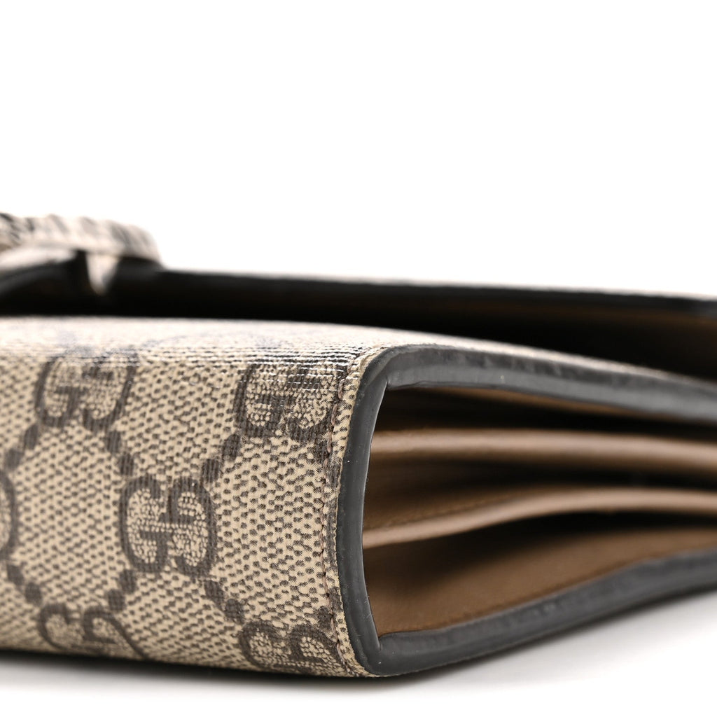 Gucci GG Supreme Monogram Mini Dionysus Chain Wallet Beige Taupe