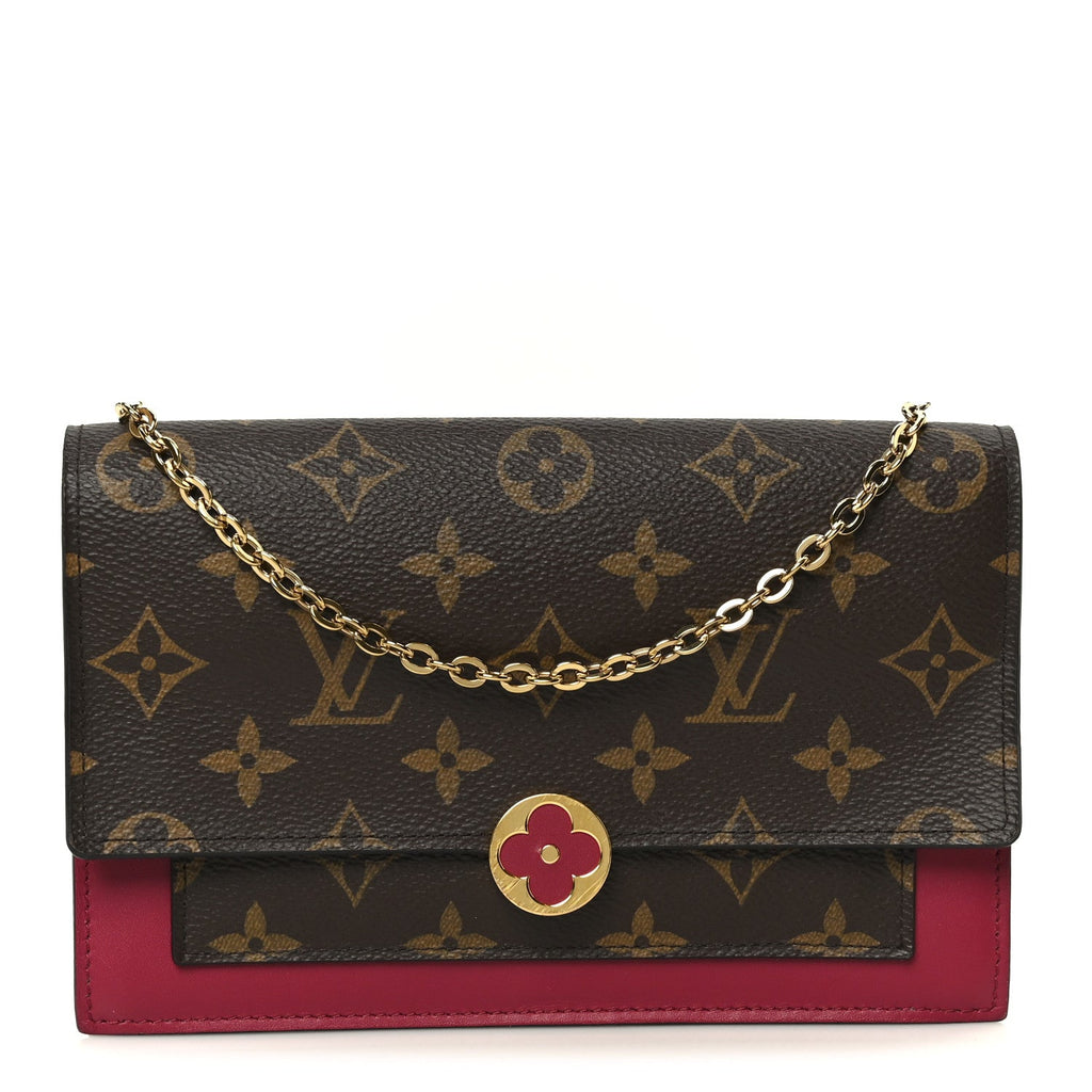 Louis Vuitton Monogram Flore Chain Wallet Fuchsia