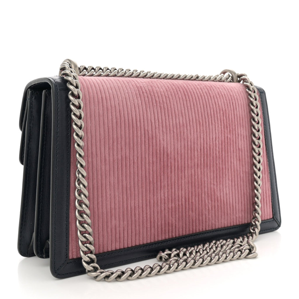 Gucci Lanzo Stretch Cord Azalea Calfskin Small Dionysus Shoulder Bag Pink Blue