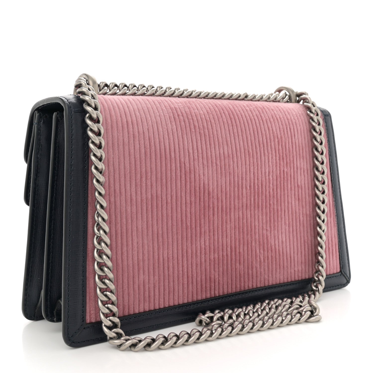 Gucci Lanzo Stretch Cord Azalea Calfskin Small Dionysus Shoulder Bag Pink Blue