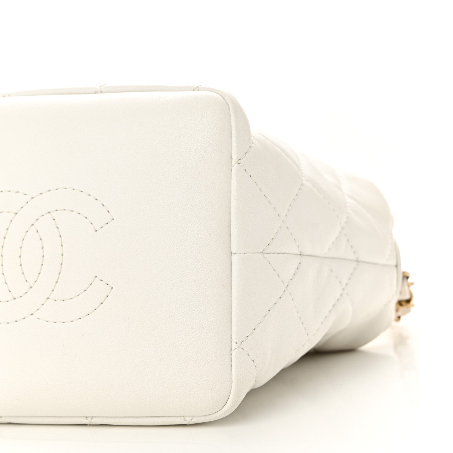 Chanel Lambskin Quilted Small Perfect Meeting Hobo White