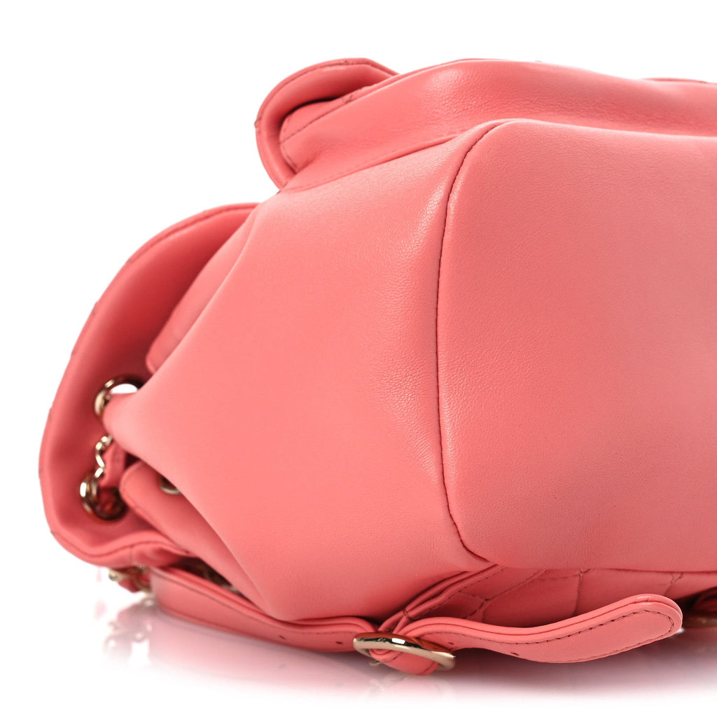 Chanel Lambskin Quilted Small Duma Drawstring Backpack Pink