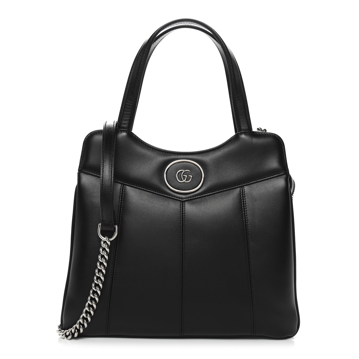 Gucci Calfskin Petite GG Small Tote Bag Black