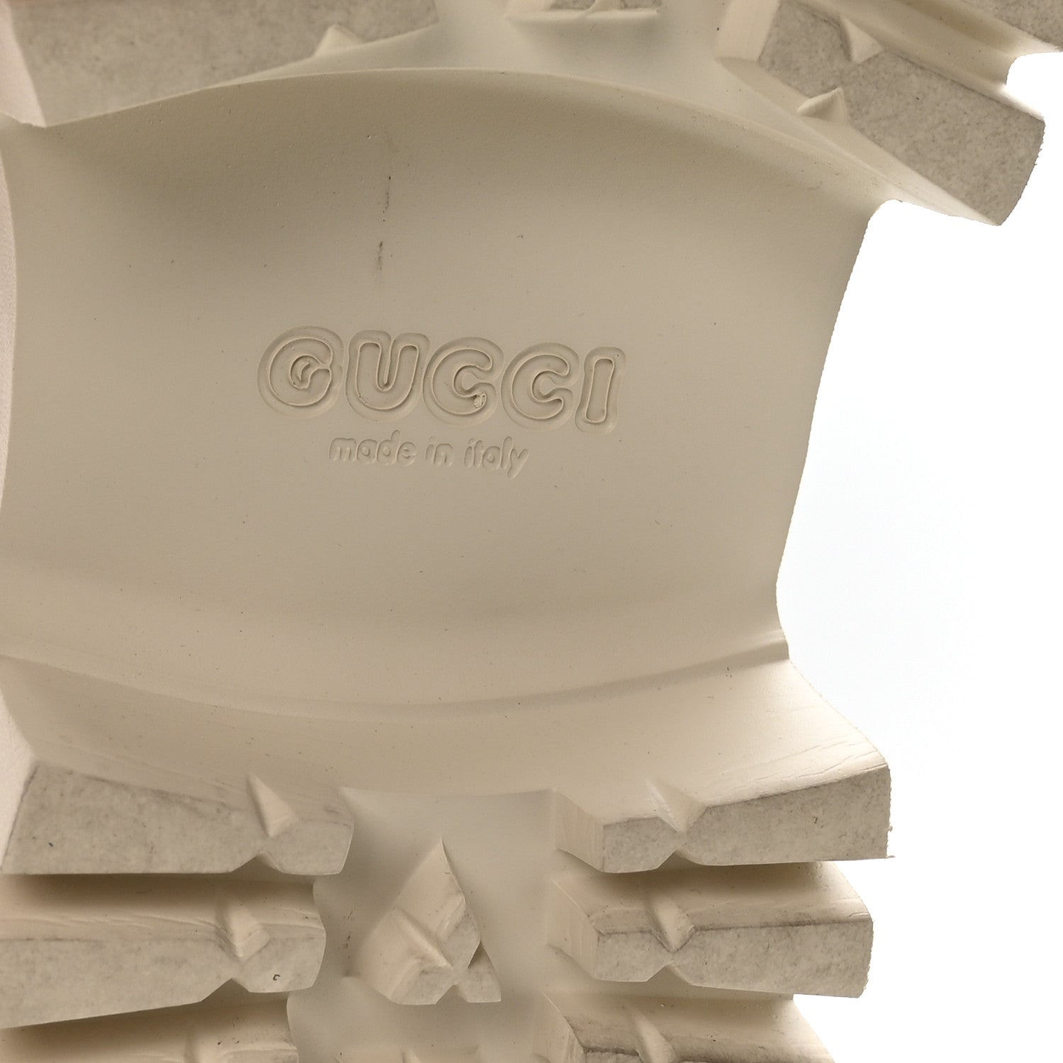 Gucci Rubber Monogram GG Go Through Platform Slide Clogs 41 Mystic White