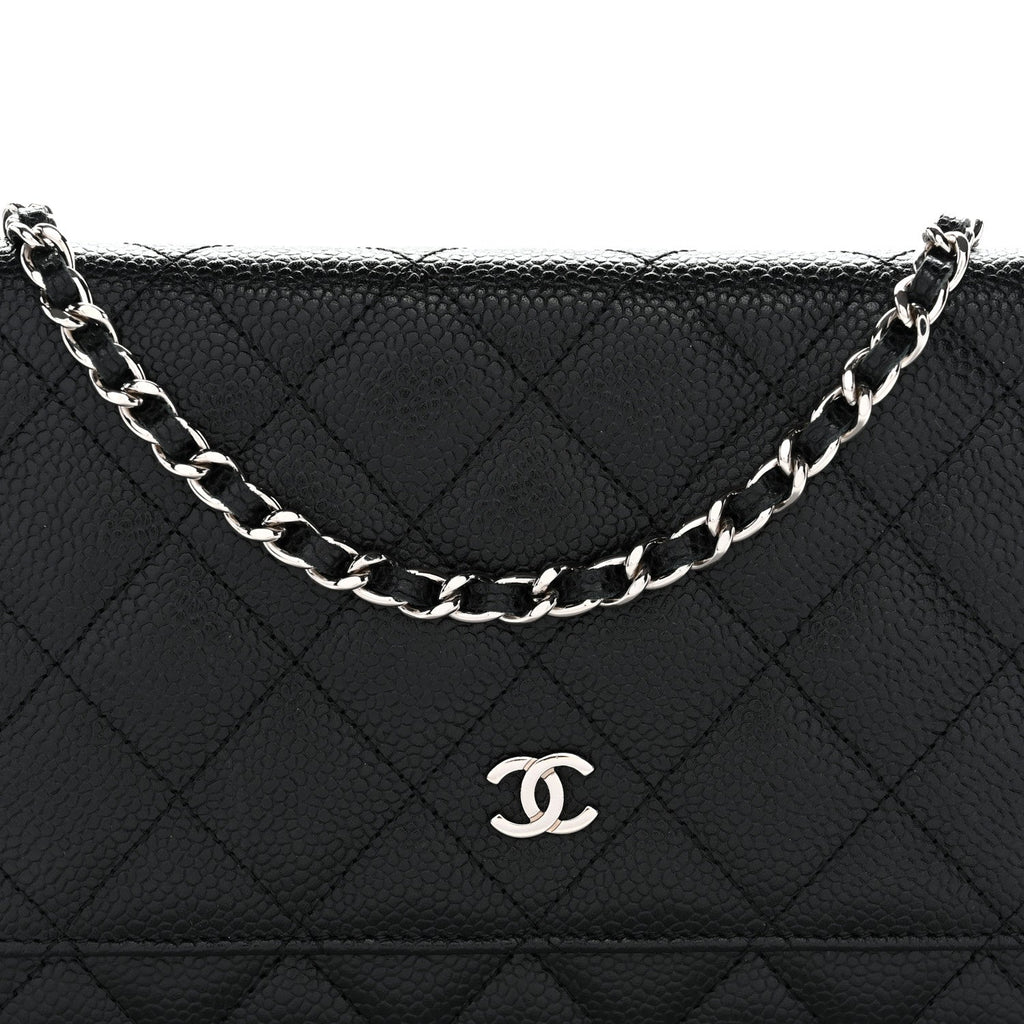 Chanel Caviar Quilted Wallet on Chain WOC Black