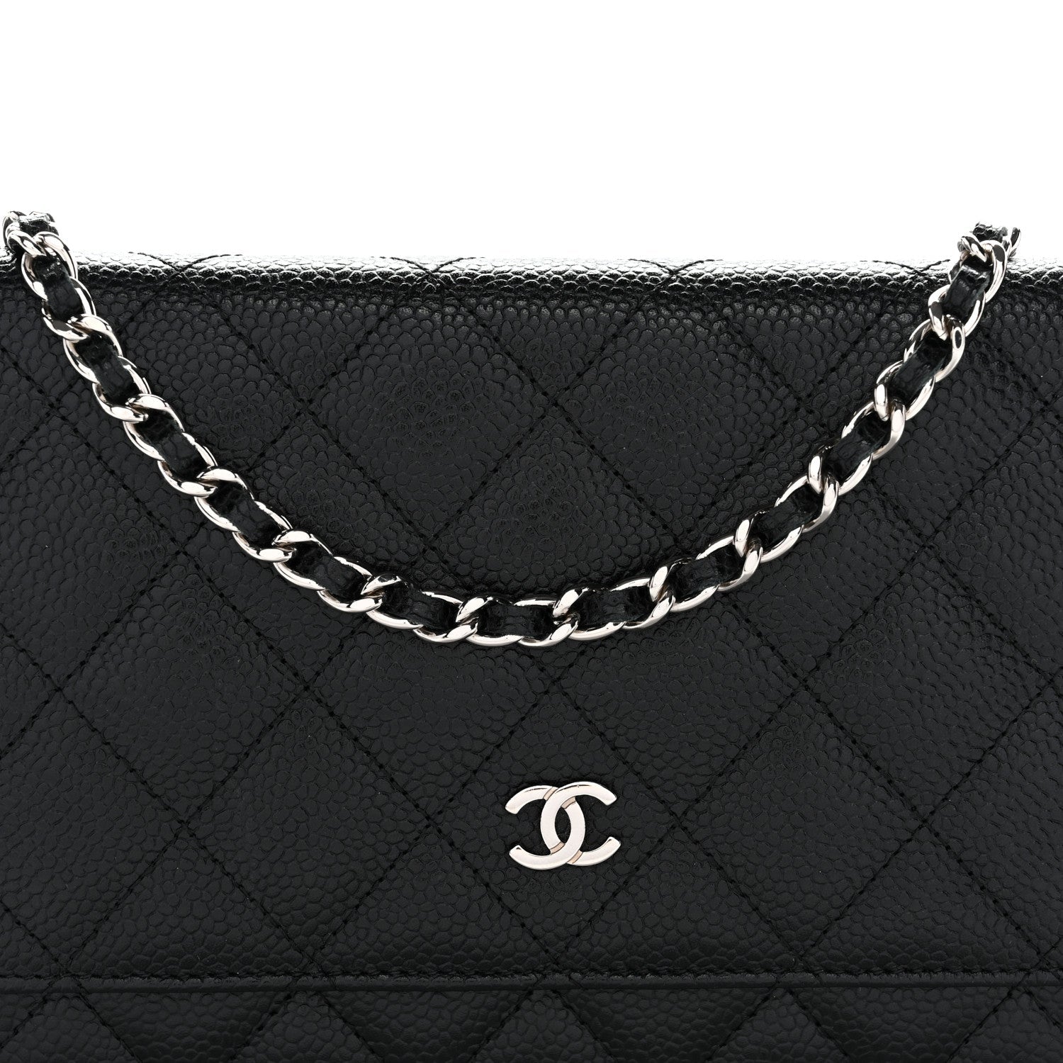 Chanel Caviar Quilted Wallet on Chain WOC Black