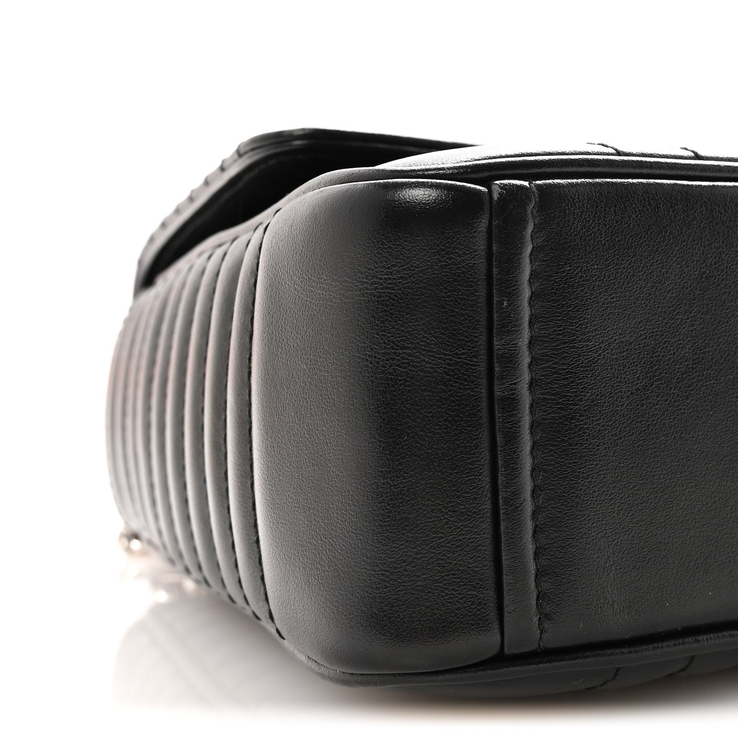 Prada Soft Calfskin Impunture Diagramme Large Chain Flap Shoulder Bag Black