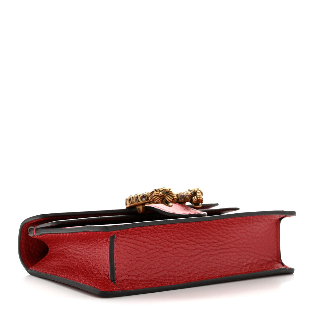 Gucci Calfskin Super Mini Dionysus Shoulder Bag Hibiscus Red