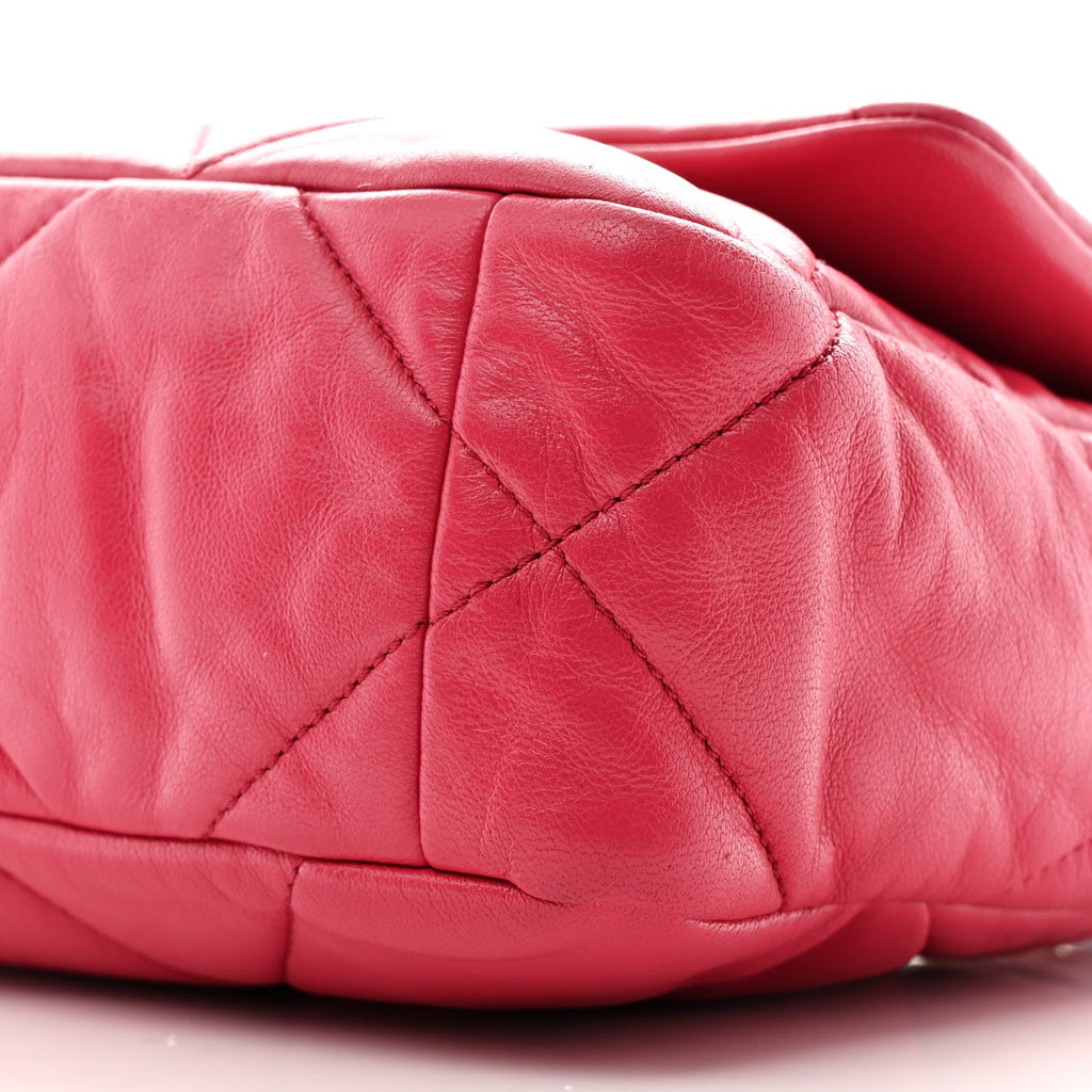 Chanel Lambskin Quilted Medium Chanel 19 Flap Dark Pink