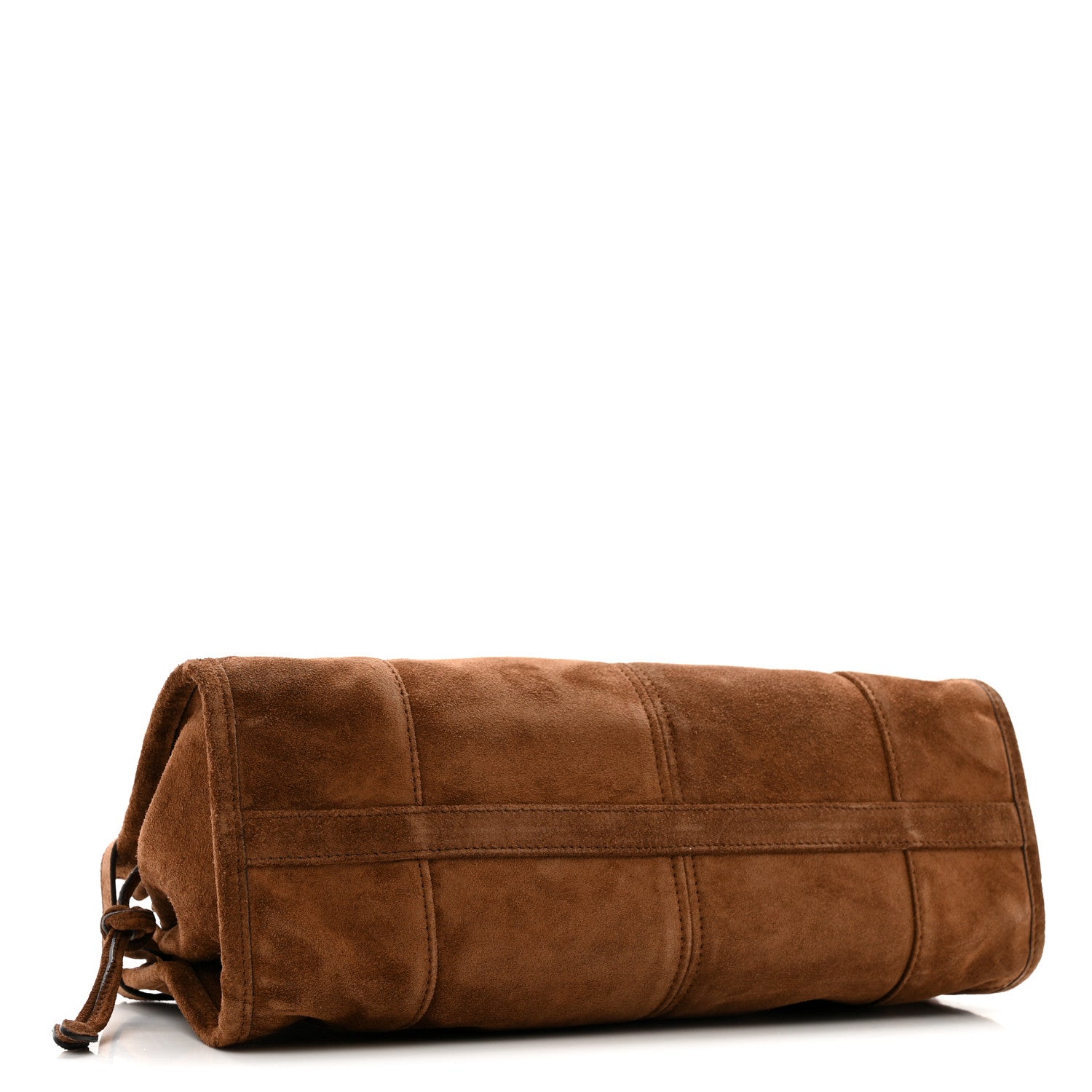 Prada Suede Triangle Medium Bonnie Shoulder Bag Cacao