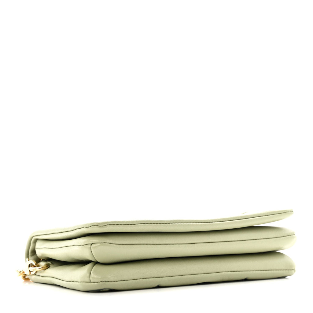 Louis Vuitton Lambskin Embossed Monogram Pochette Coussin Green