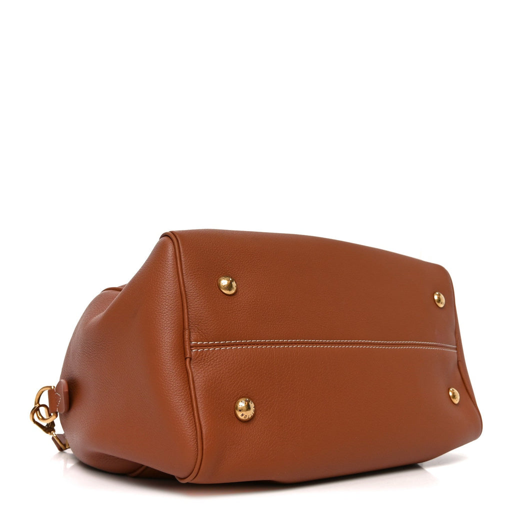 Louis Vuitton Grained Calfskin Low Key Speedy 30 Cognac