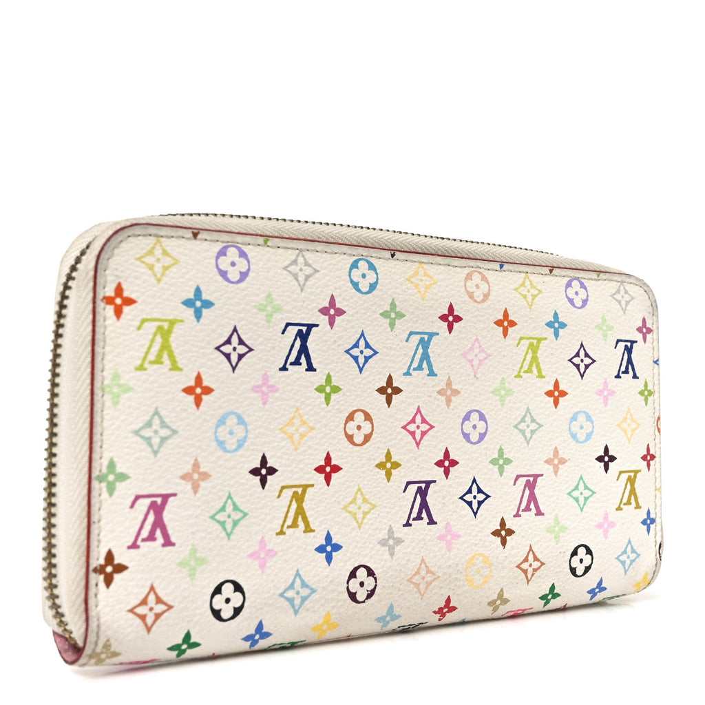 Louis Vuitton Monogram Multicolor Zippy Wallet White Litchi