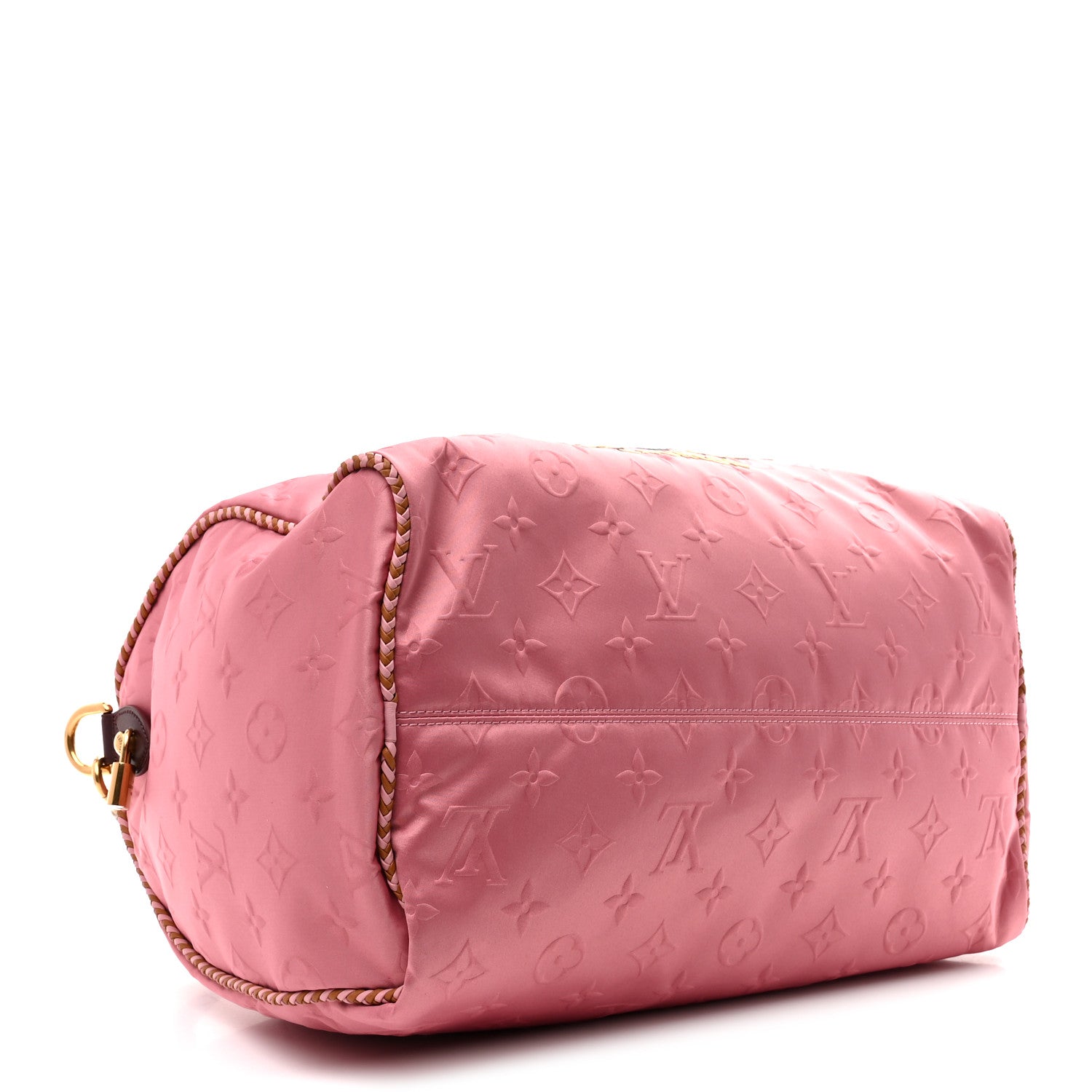 Louis Vuitton Satin Monogram Paris Tokyo Embroidered Speedy P9 Bandouliere 40 Dark Pink
