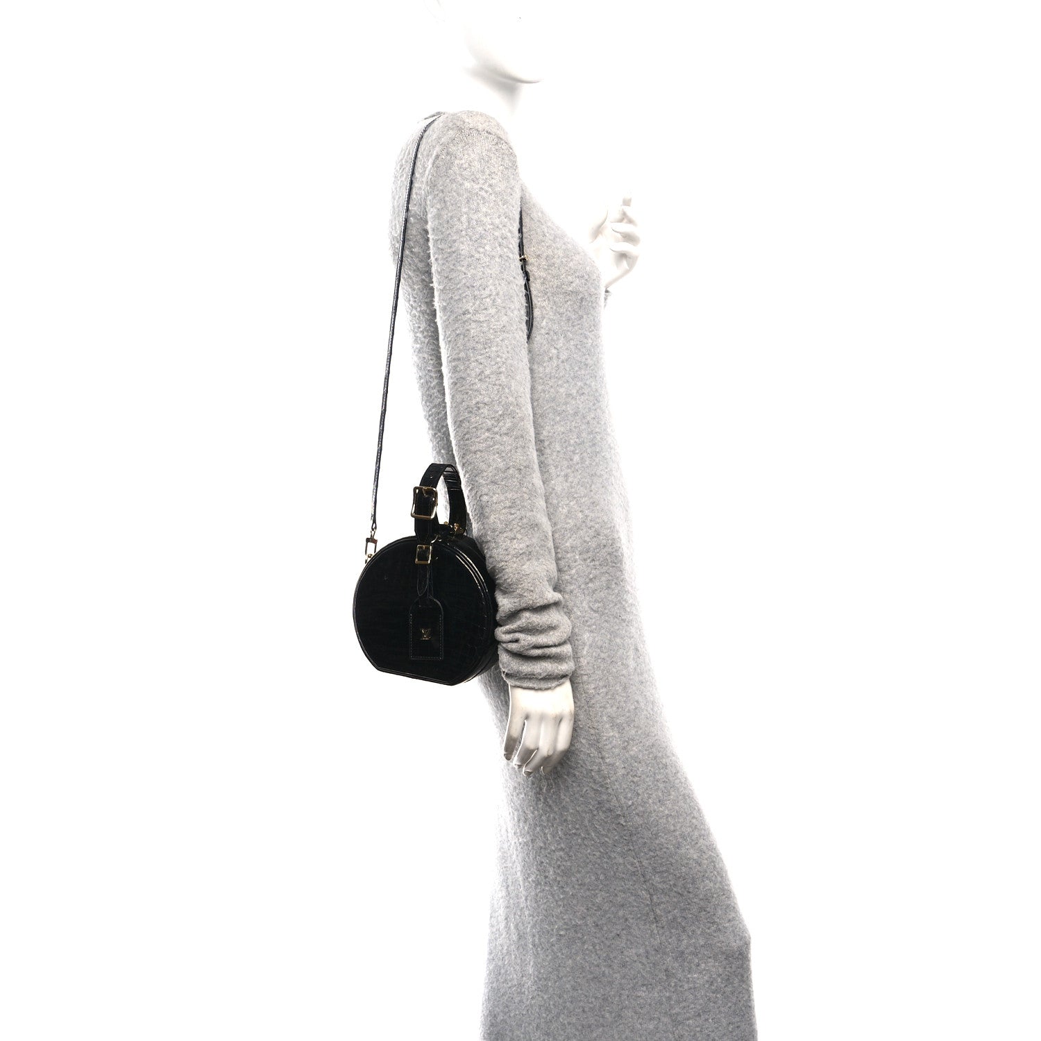 Louis Vuitton Crocodile Petite Boite Chapeau Black