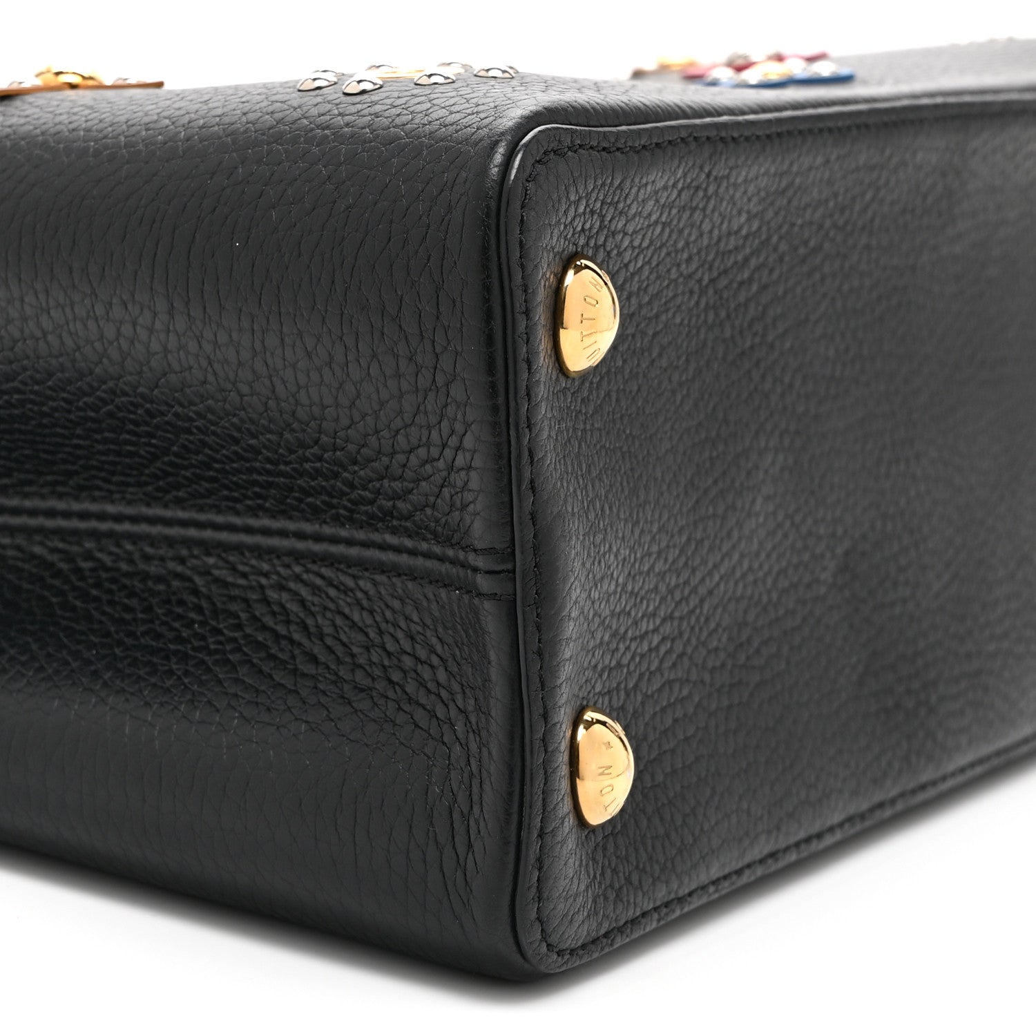 Louis Vuitton Taurillon Mechanical Flowers Capucines PM Black