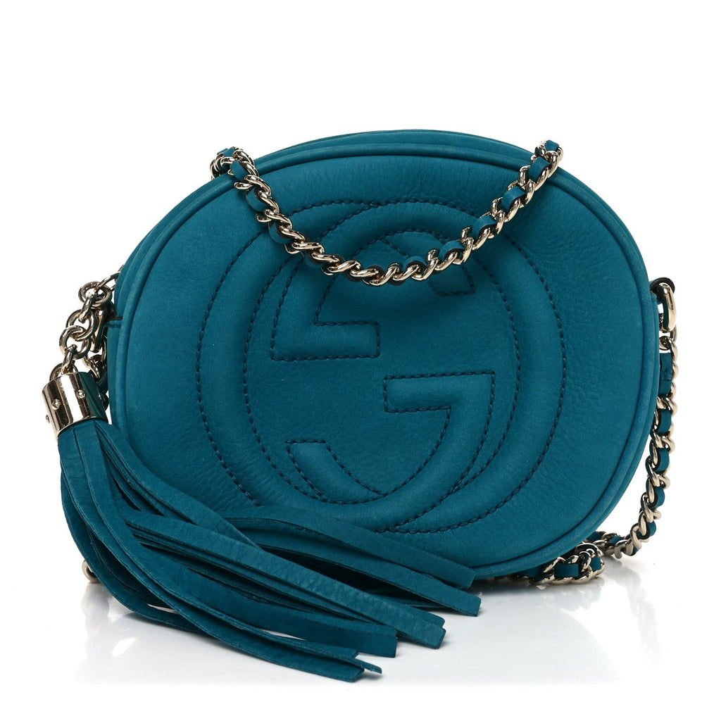 Gucci Vitello Range Mini Soho Chain Bag Deep Cobalt
