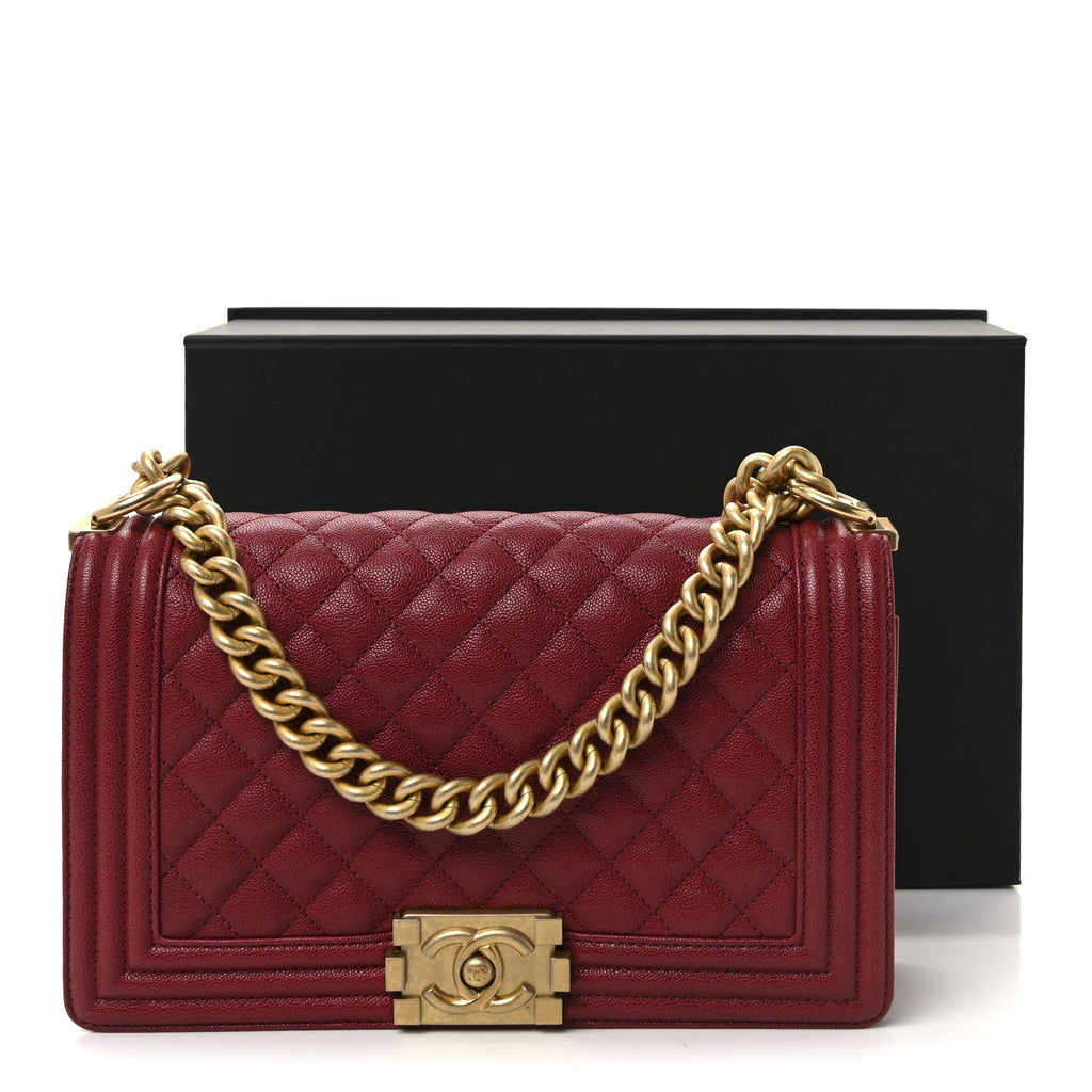 Chanel Caviar Quilted Medium Boy Flap Burgundy