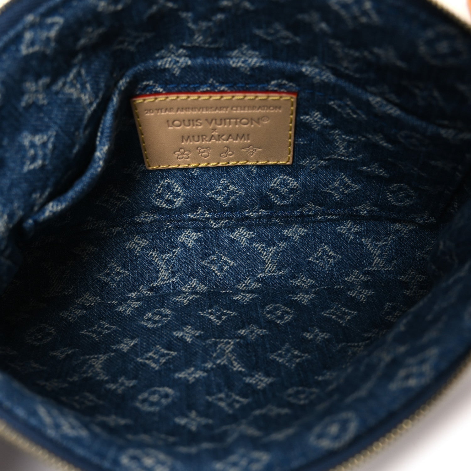 Louis Vuitton LV X TM Monogram Denim Cerises Pochette Accessories Blue