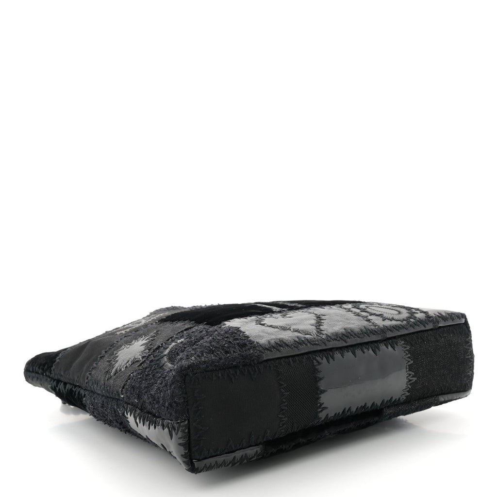 Chanel Tweed Patchwork Tote Black
