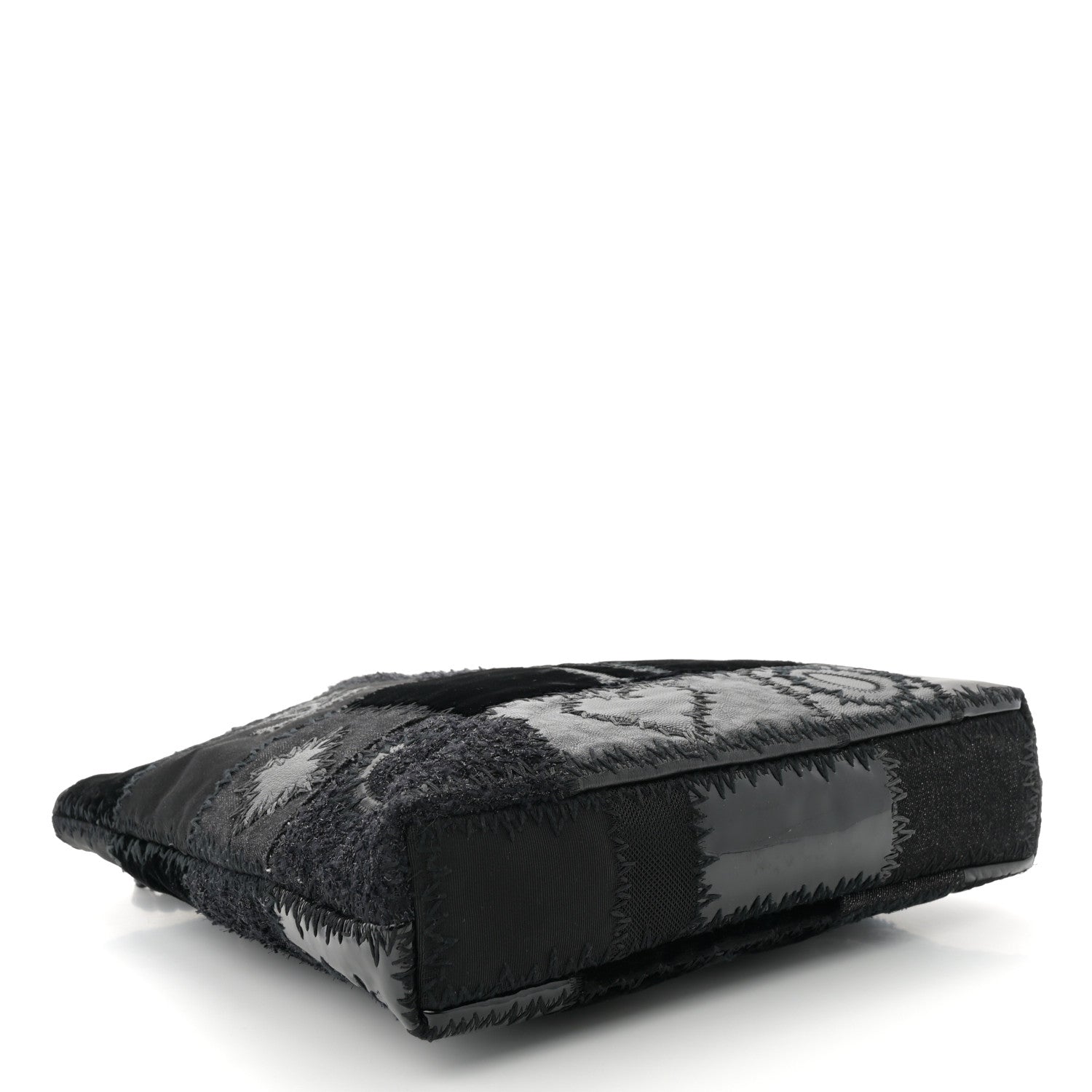 Chanel Tweed Patchwork Tote Black