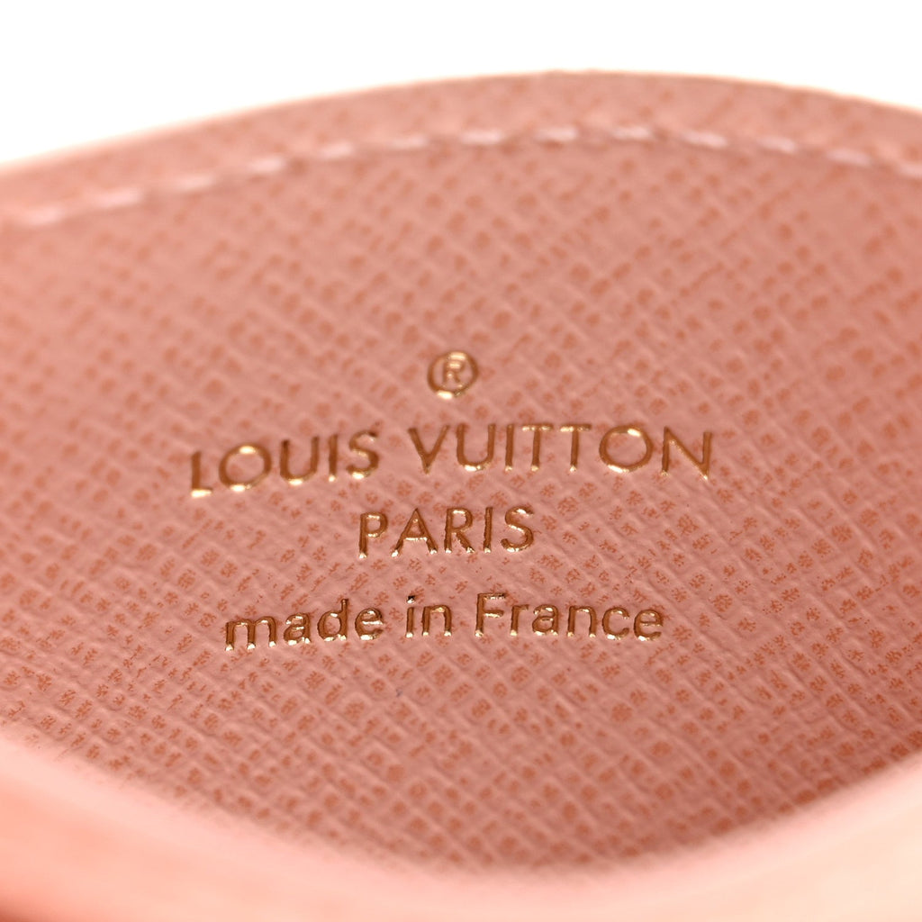 Louis Vuitton Monogram LV Charms Card Holder Rose Ballerine