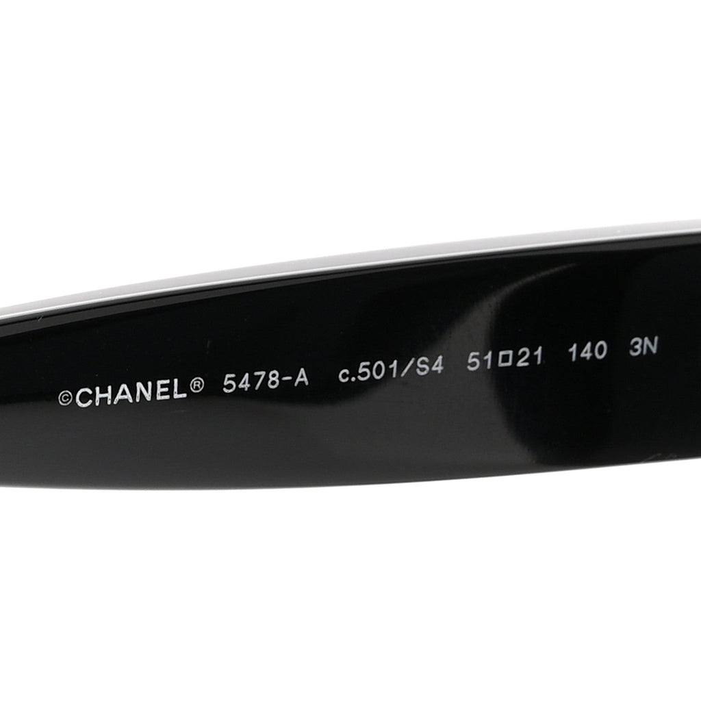 Acetate Square CC Heart Sunglasses 5478-A Black
