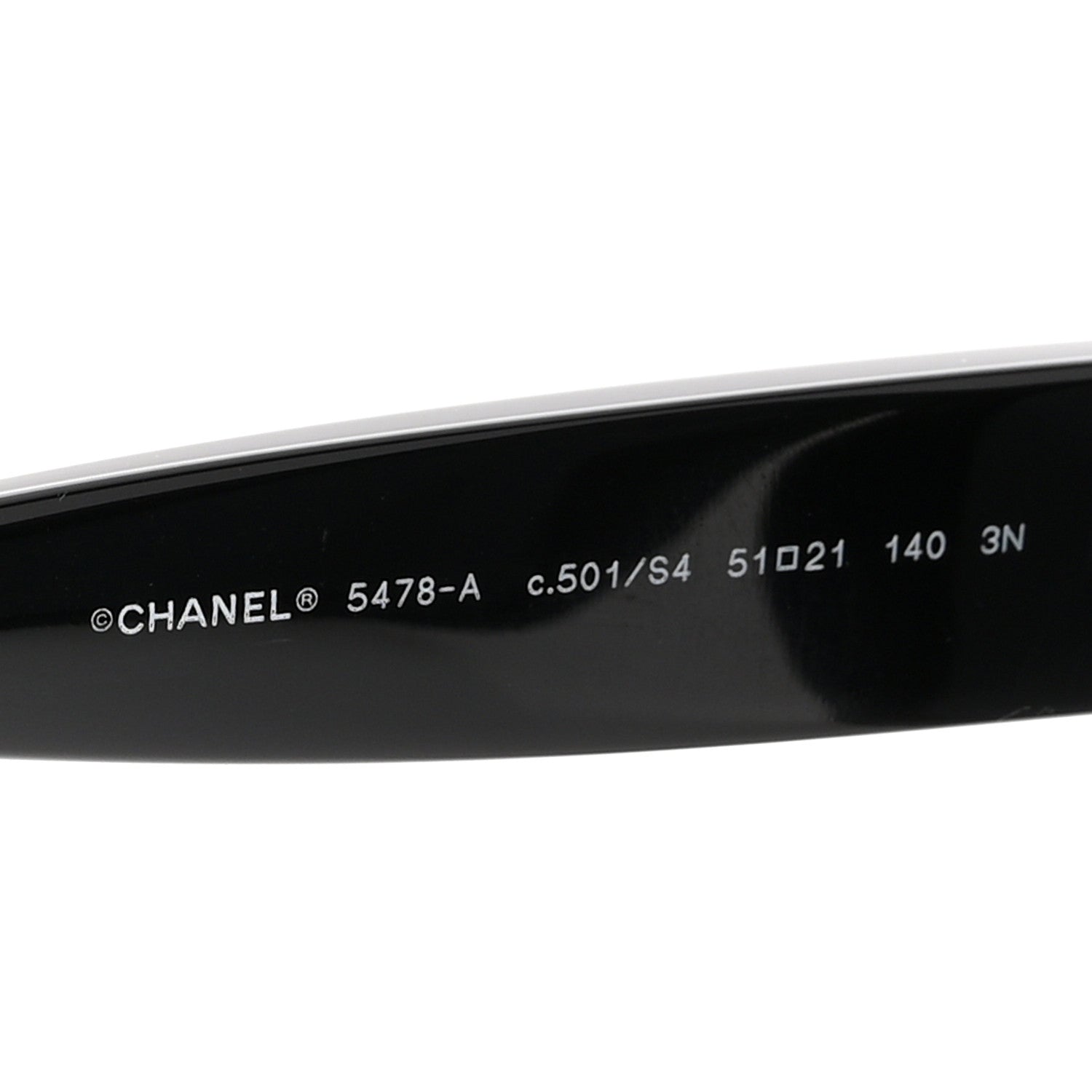 Acetate Square CC Heart Sunglasses 5478-A Black