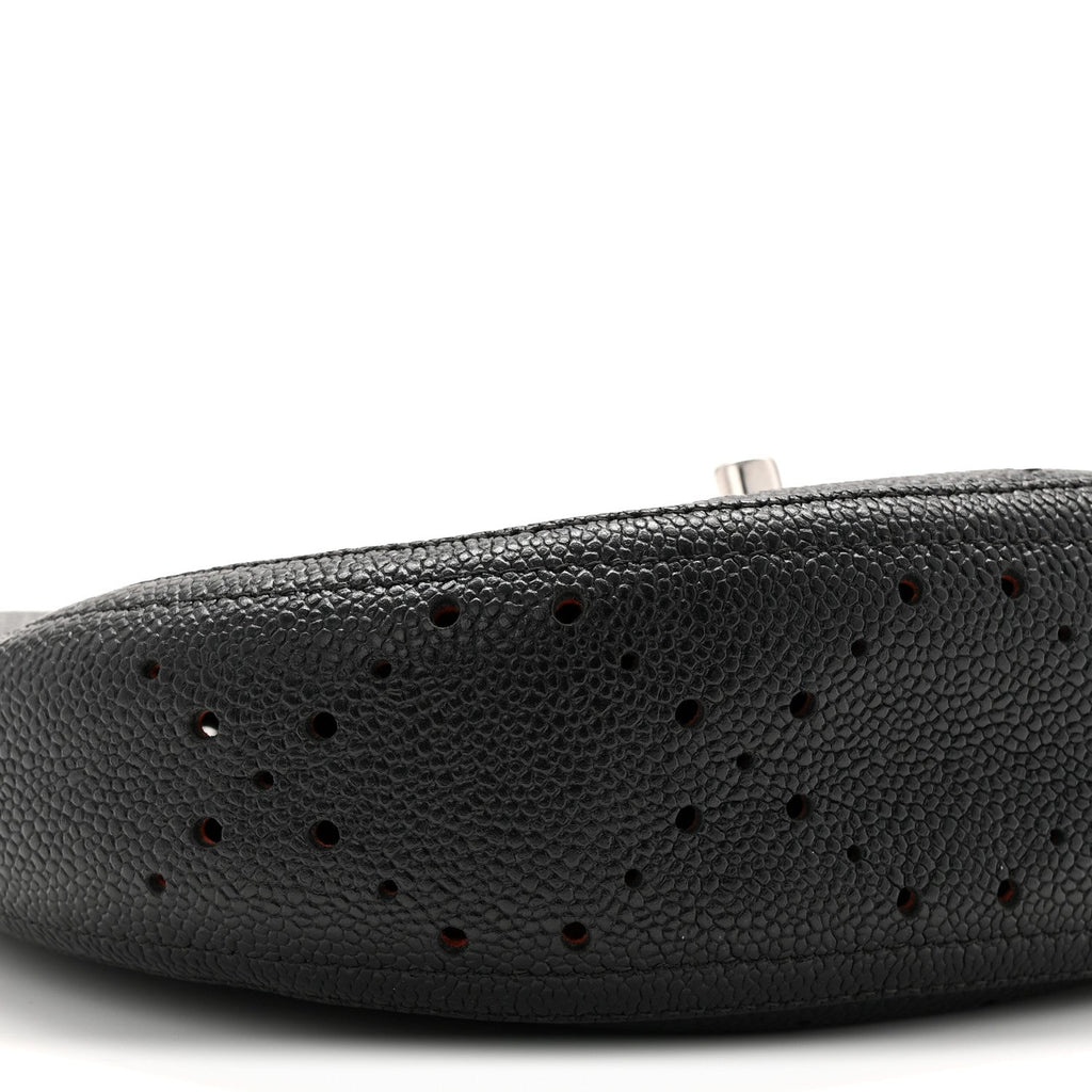 Chanel Caviar Perforated Messenger Bag Black
