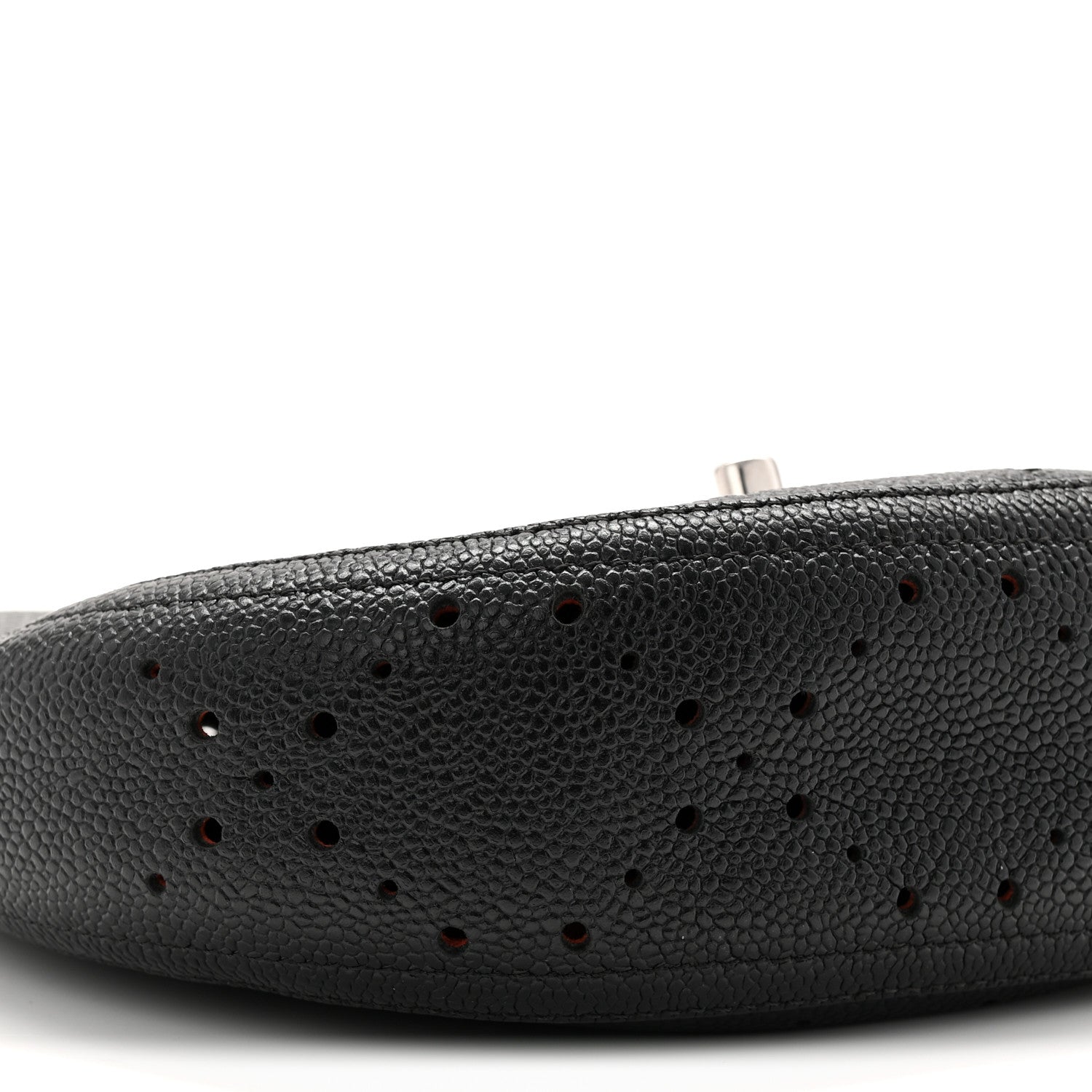 Chanel Caviar Perforated Messenger Bag Black