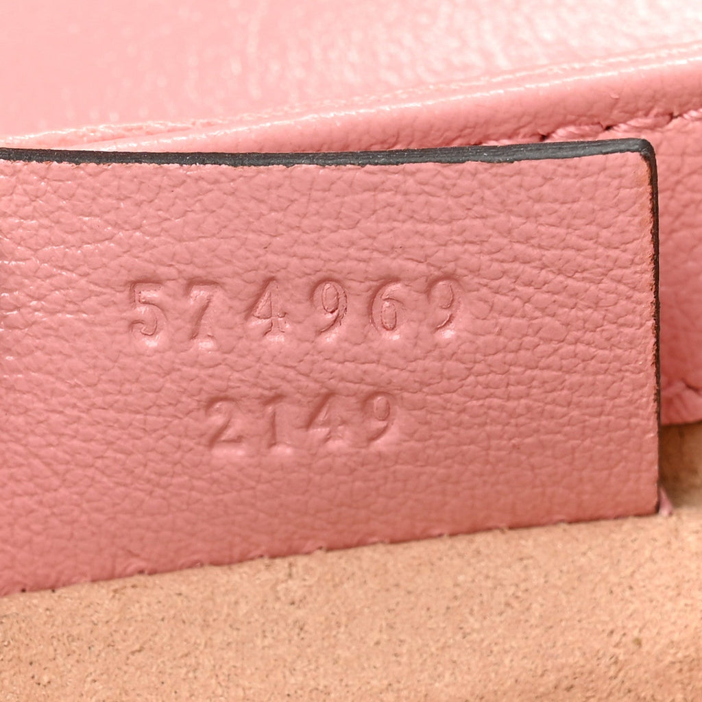 Gucci Azalea Calfskin Enamel Matelasse Diagonal Super Mini Torchon GG Marmont Shoulder Bag New Cherry Red Wild Rose