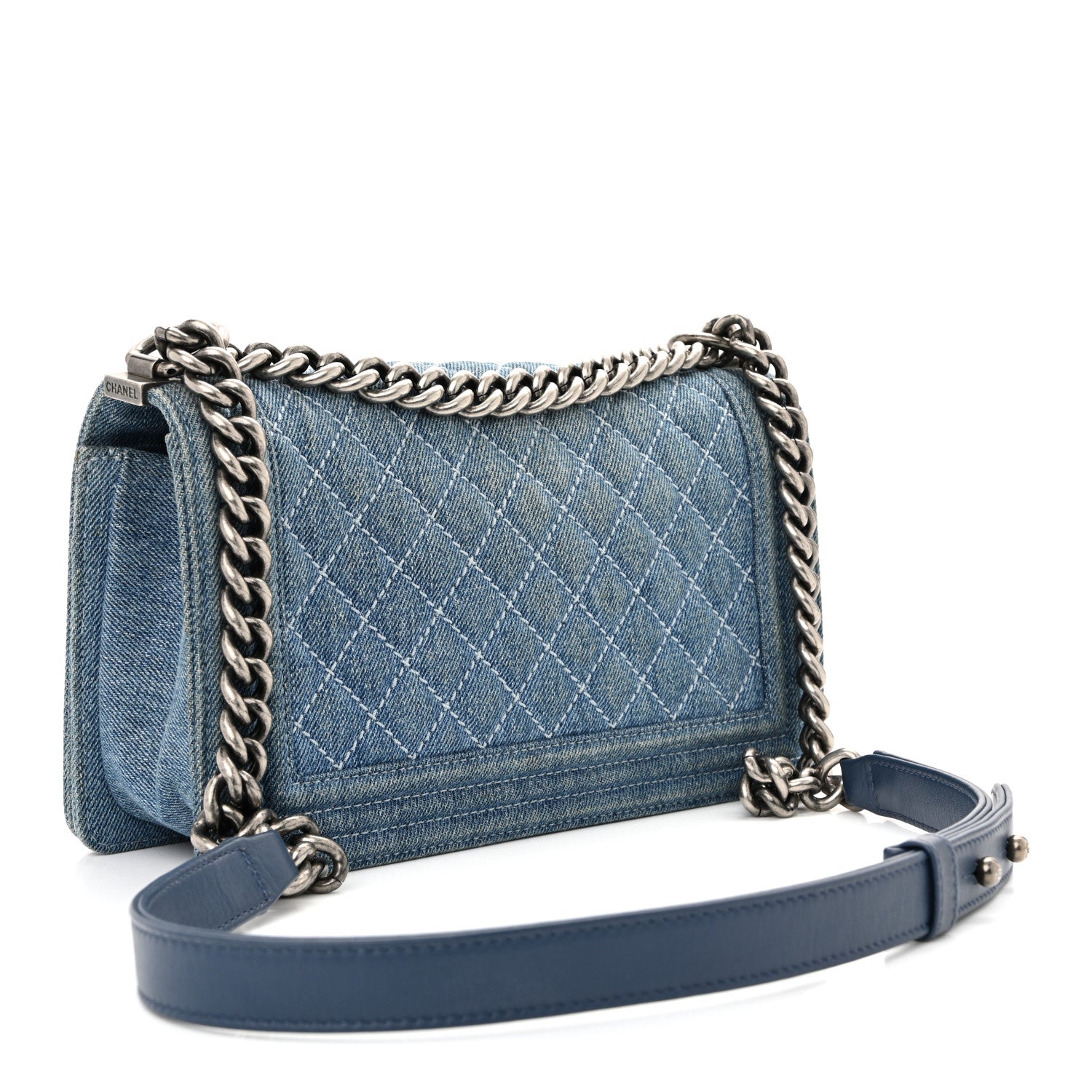 Chanel Denim Quilted Medium Boy Flap Blue