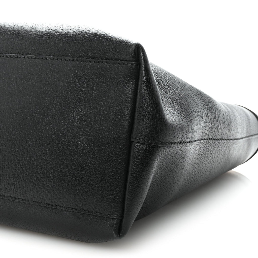 Gucci Textured Calfskin Web Medium Ophidia Shopping Tote Black