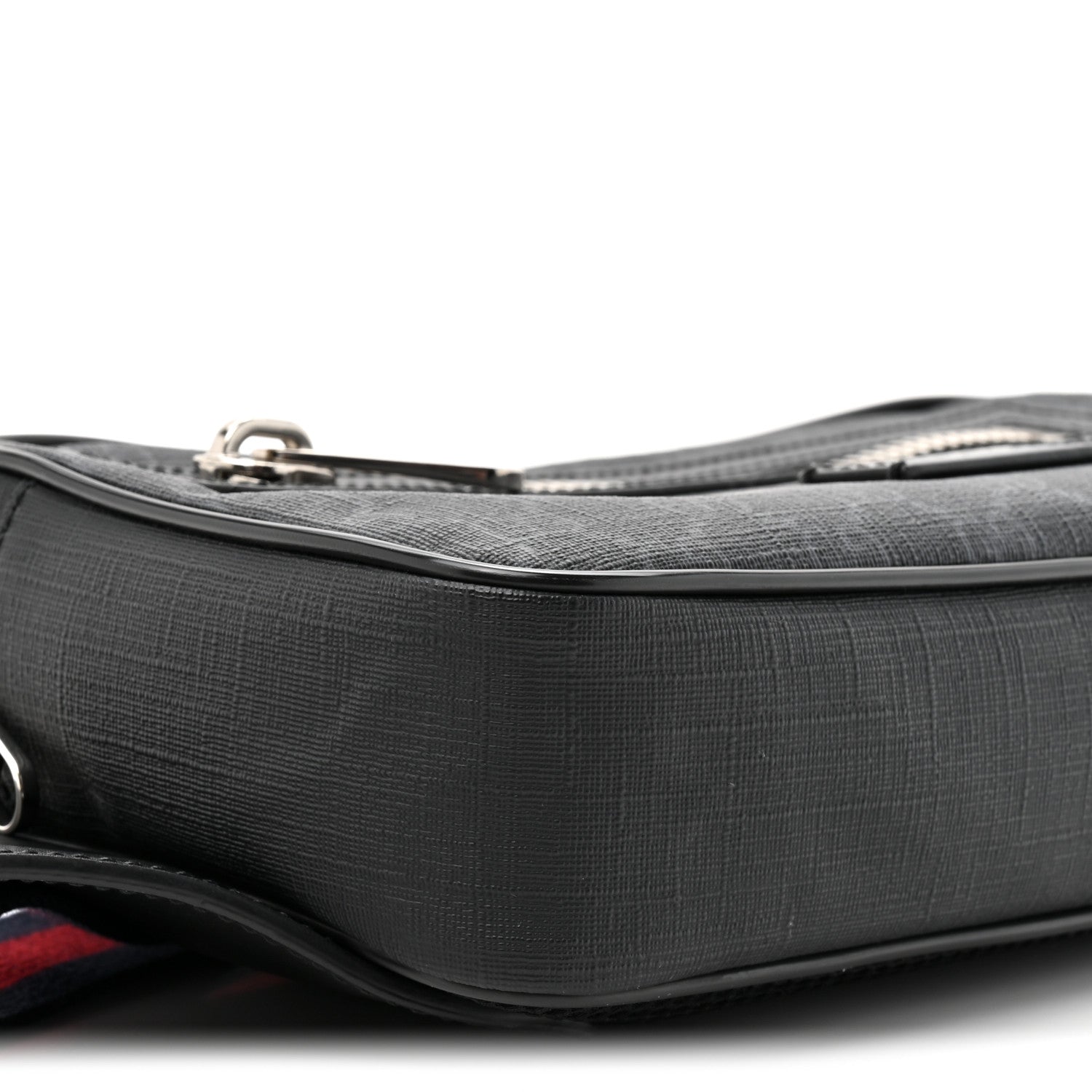 Gucci Soft GG Supreme Monogram Web Belt Bag Black Grey