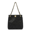 Chanel Lambskin Stitched Small Tote Black