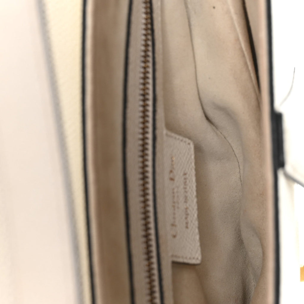 Christian Dior Grained Calfskin Saddle Bag White