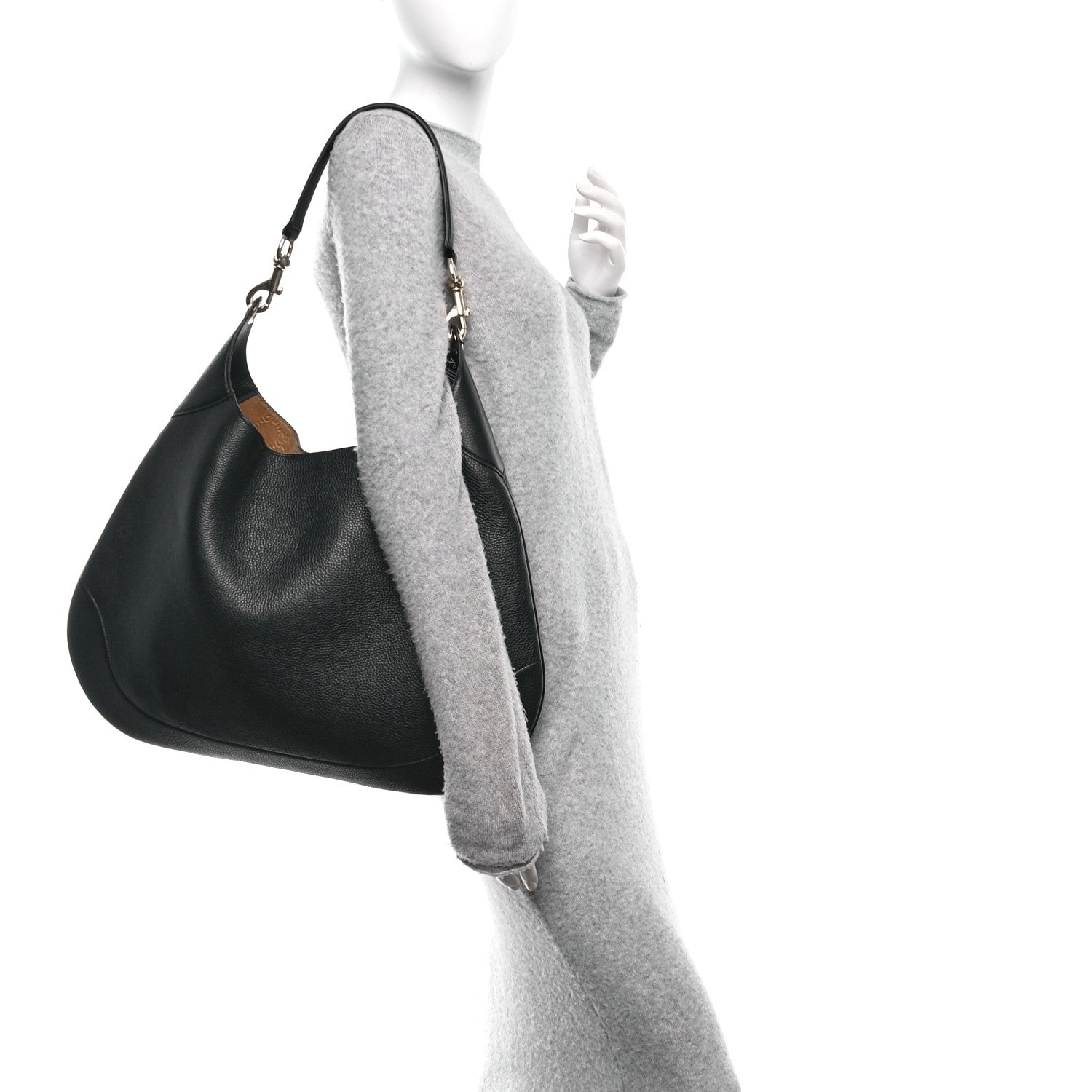 Gucci Soft Grained Calfskin Maxi B Hobo Black