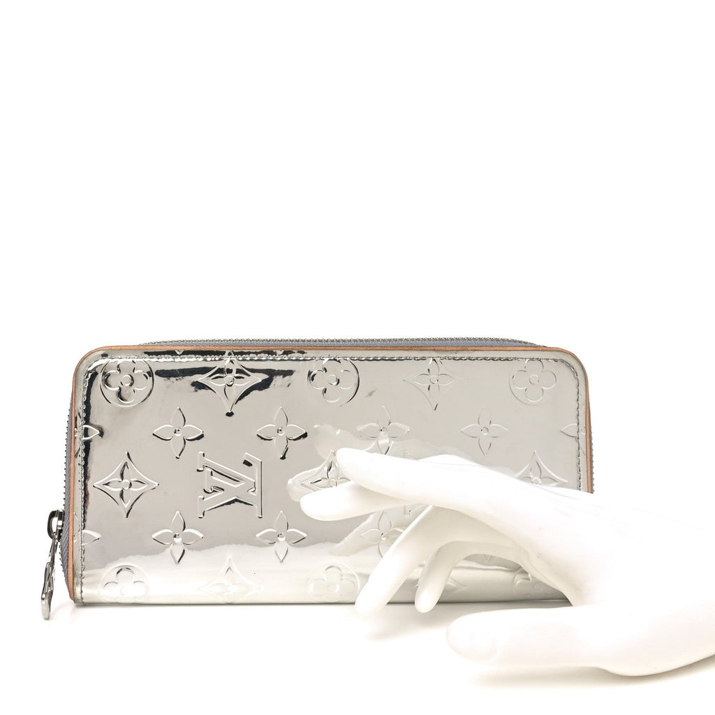 Louis Vuitton Monogram Mirror Zippy Wallet Silver