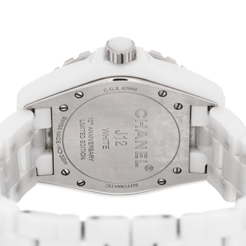 Chanel Stainless Steel Ceramic 38mm J12 Phantom Automatic Watch White