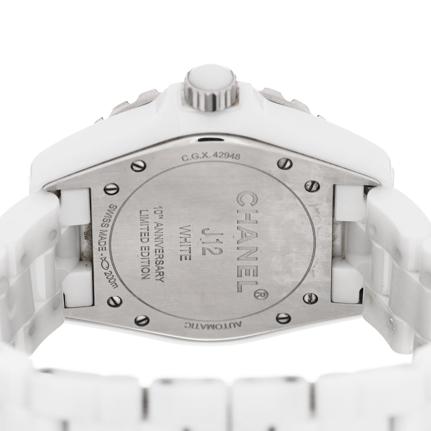 Chanel Stainless Steel Ceramic 38mm J12 Phantom Automatic Watch White