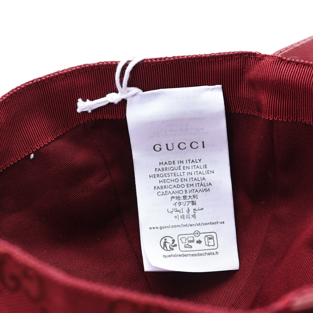 Gucci Calfskin New Canvas GG Monogram Baseball Hat L Bordeaux
