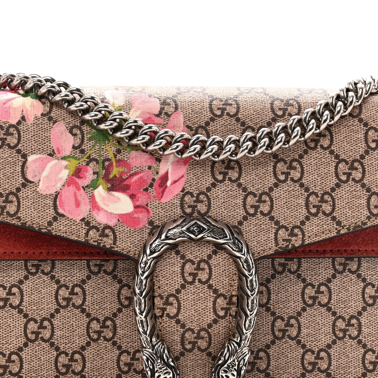 Gucci GG Supreme Monogram Blooms Small Dionysus Shoulder Bag Beige Multicolor Dry Rose