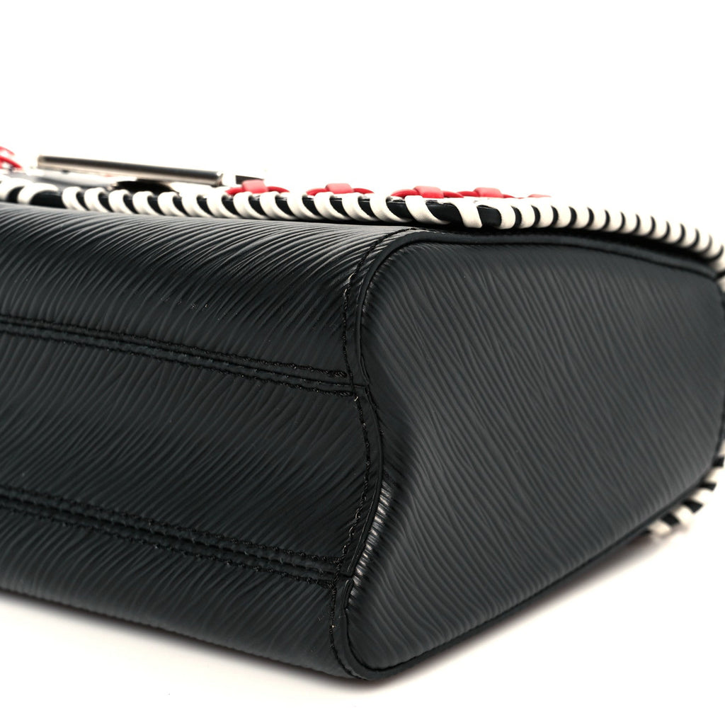 Louis Vuitton Epi Embroidered Twist Shoulder Bag MM  Black
