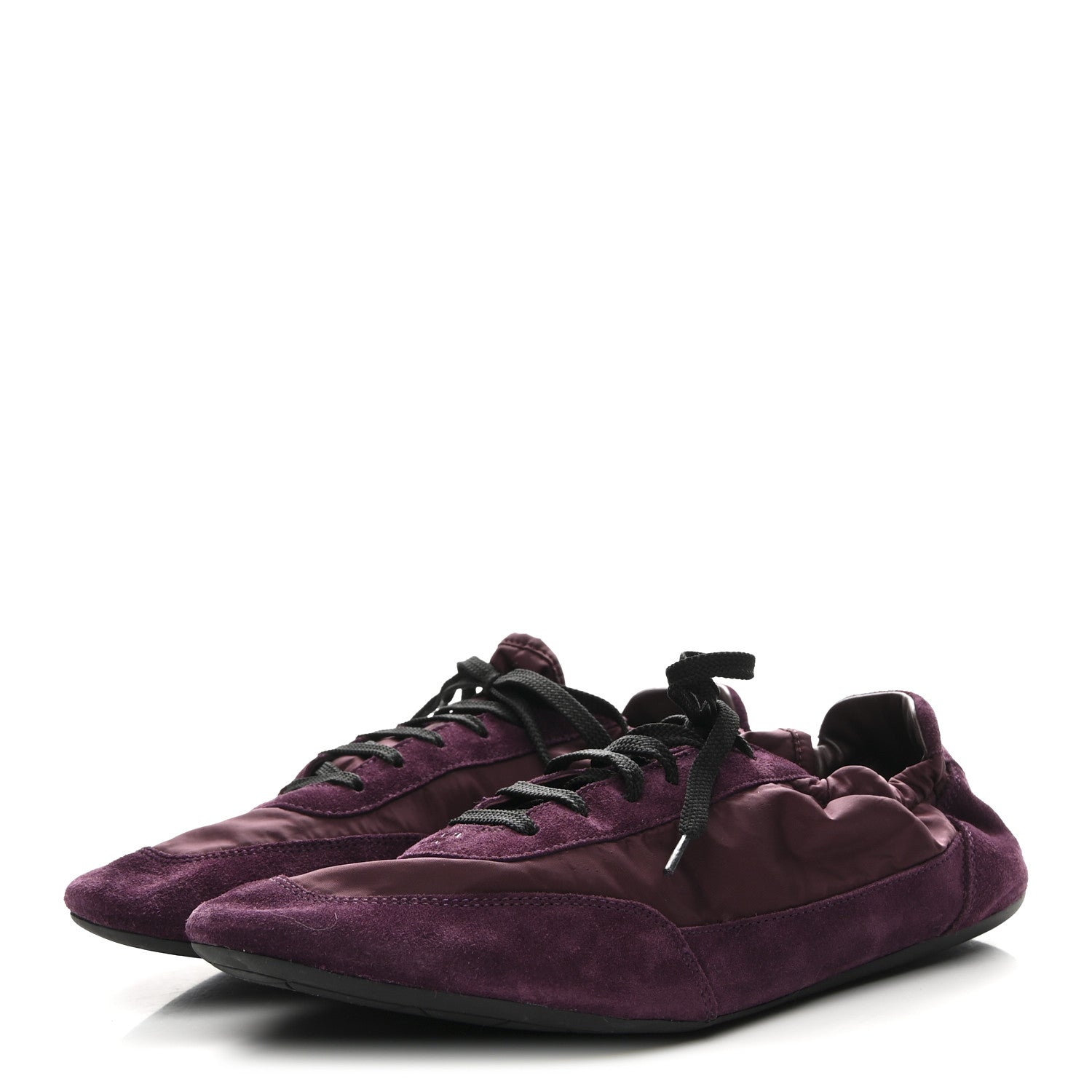 Prada Re-Nylon Suede Collapse Sneakers 39.5 Bordeaux
