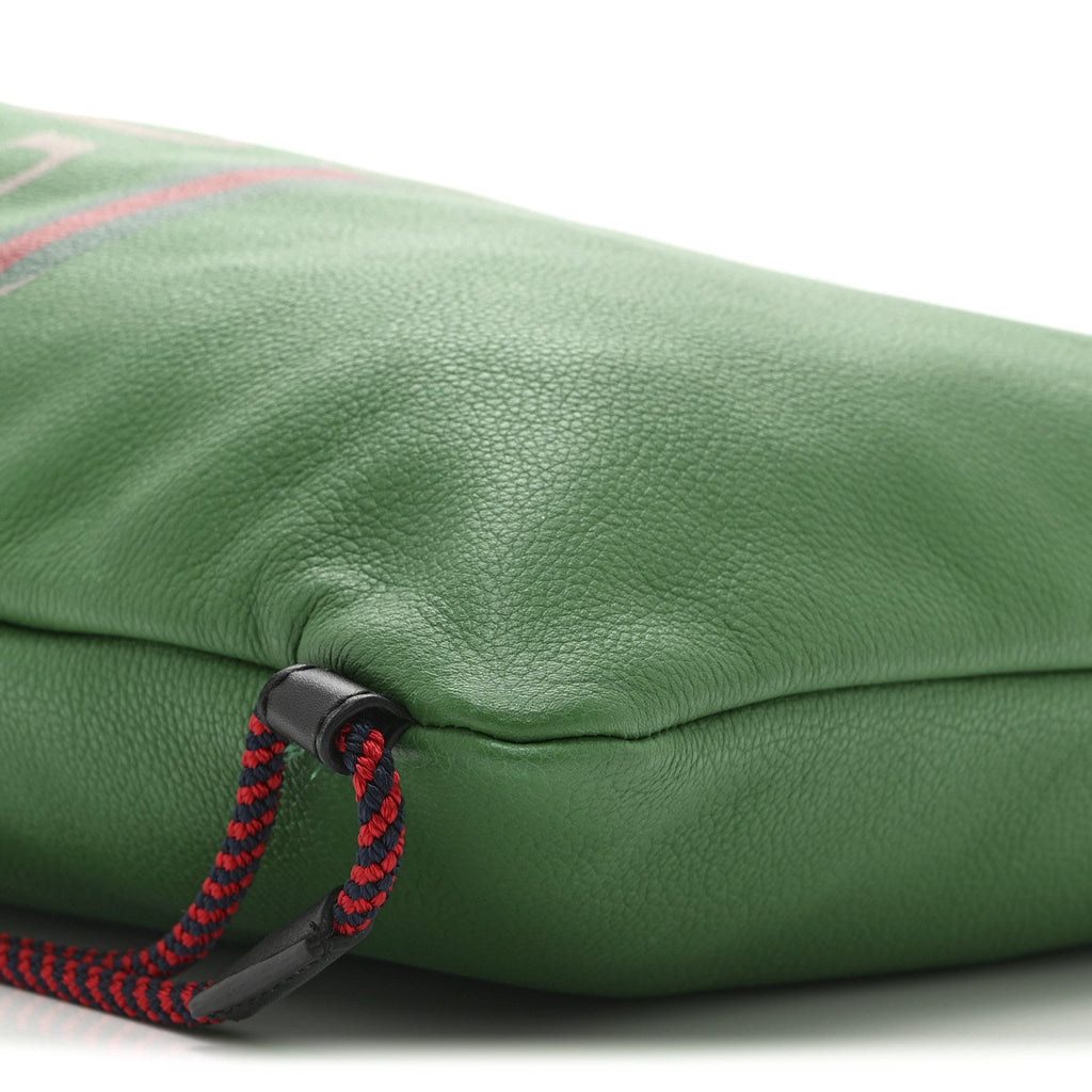 Gucci Calfskin Logo Drawstring Backpack Green