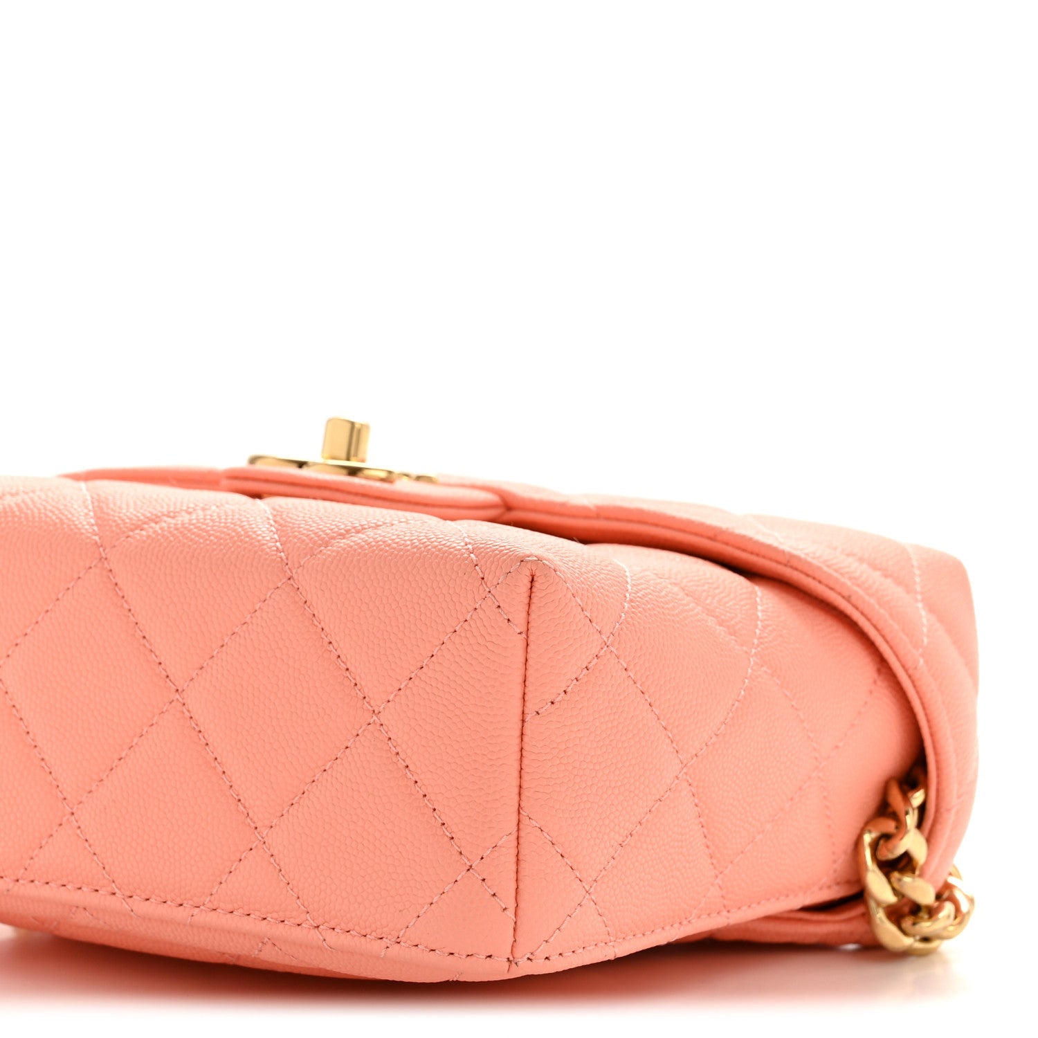 Chanel Caviar Quilted Handy Box Vanity Case Orange
