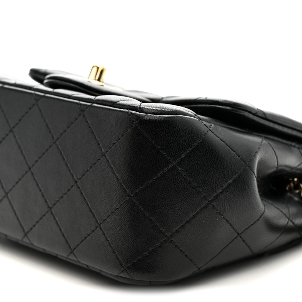Chanel Lambskin Quilted Mini Square Flap Black